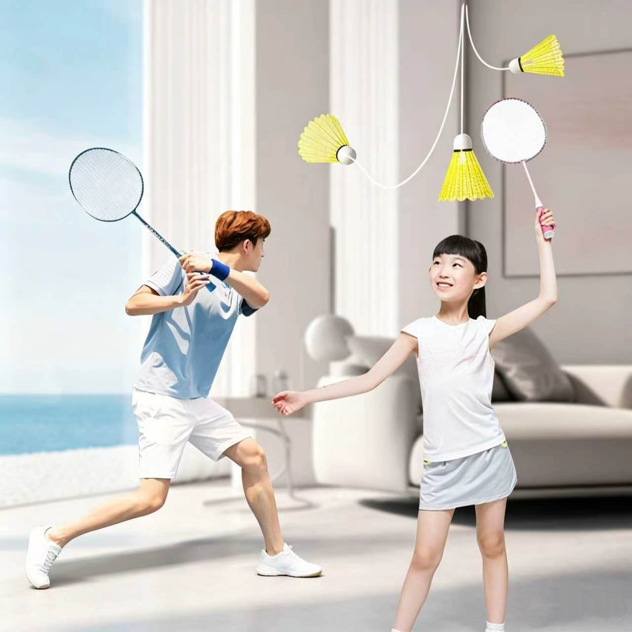 Badminton Raket - Set da badminton elastico da 3